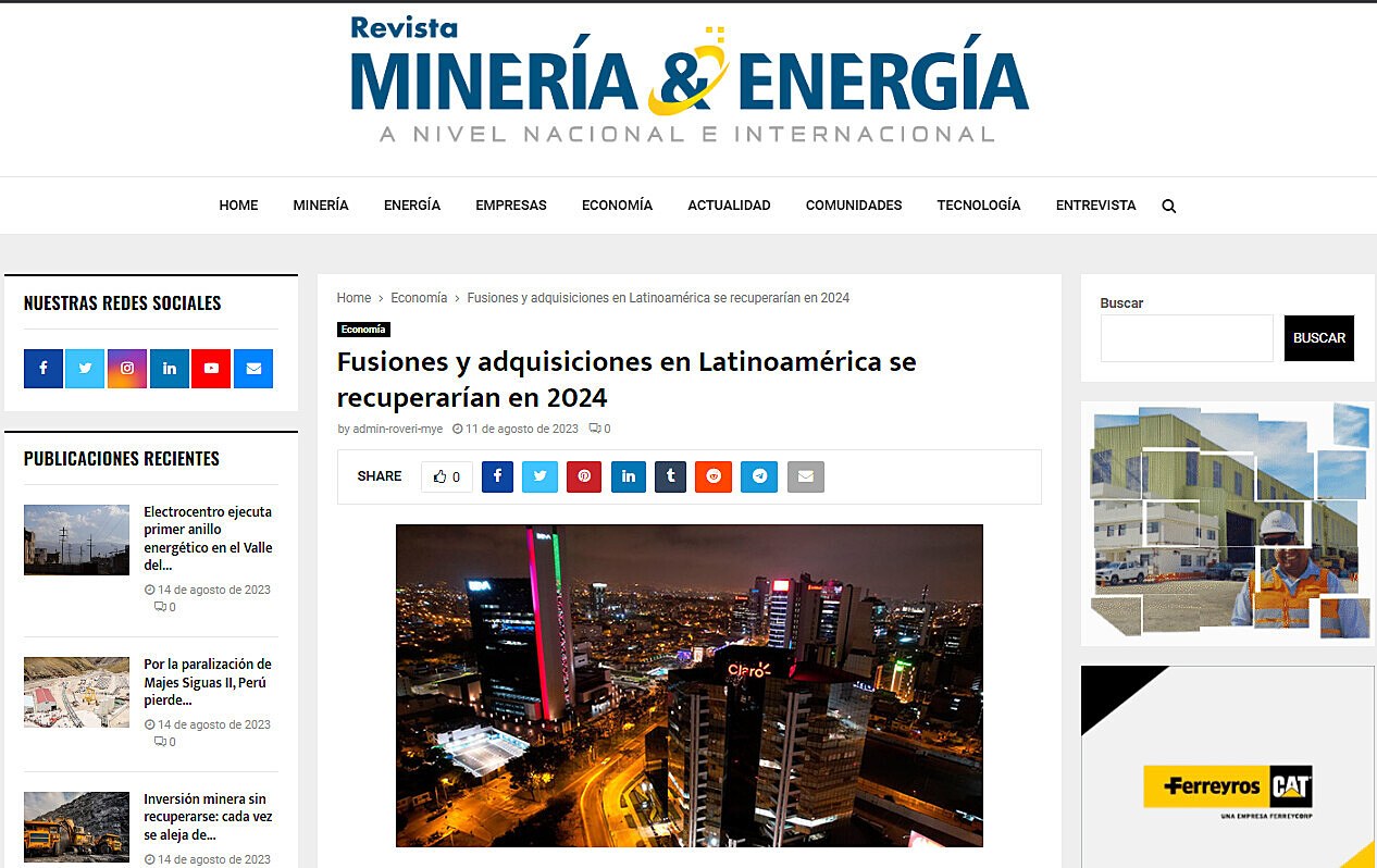 Fusiones y adquisiciones en Latinoamrica se recuperaran en 2024